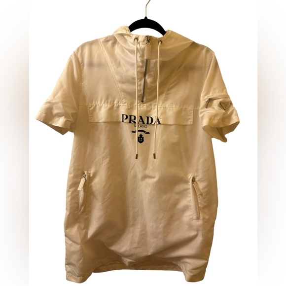 Prada Short Sleeve Hooded Anorak in white size L - Picture 7 of 15
